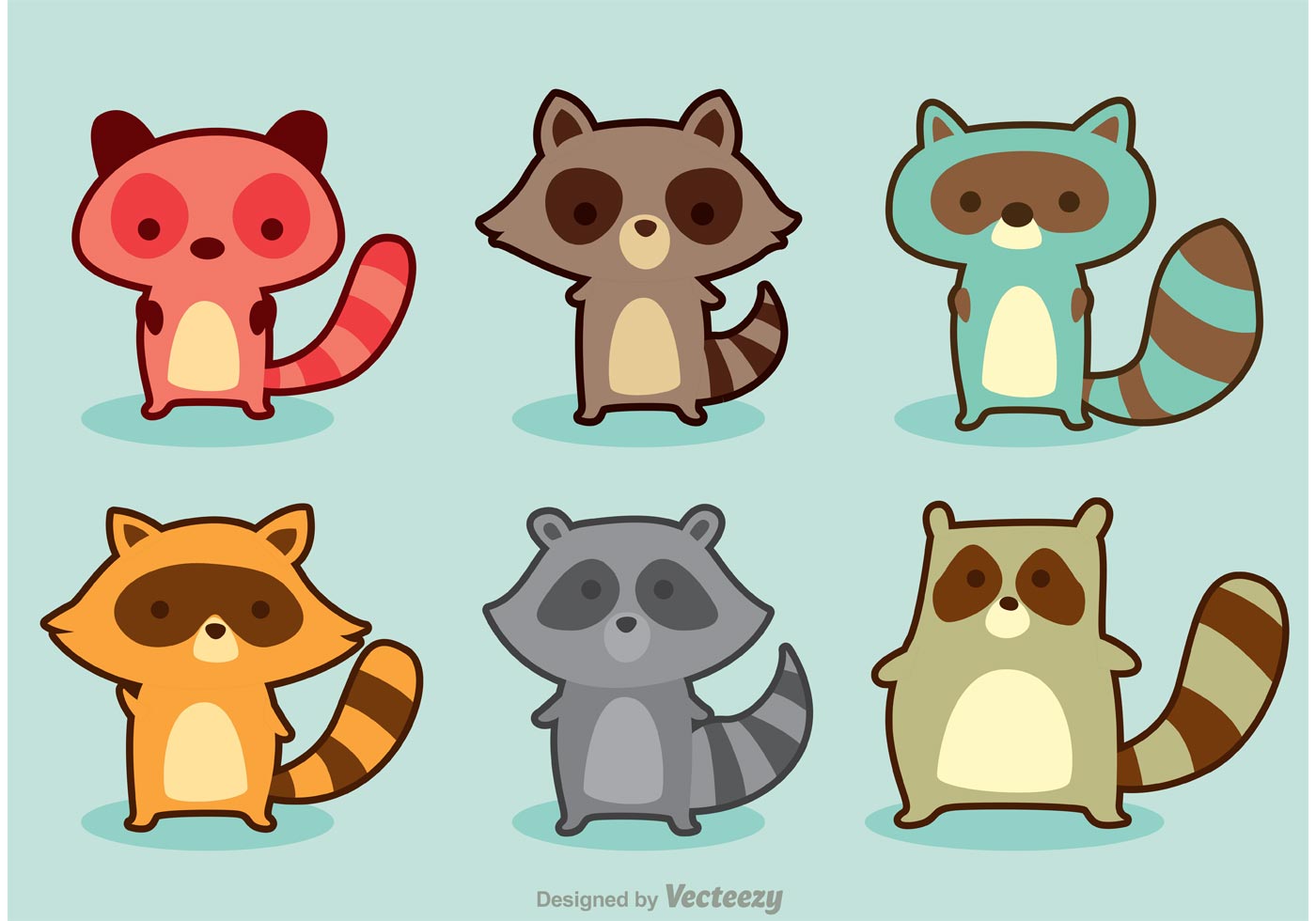 1400x980 Variation Raccoon Cartoon Vector
