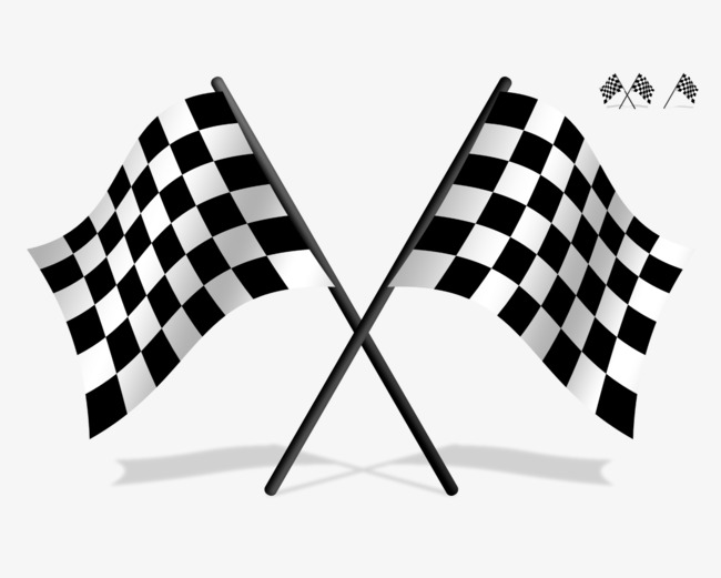 650x521 Black And White Racing Flags Vector Material, Black And White