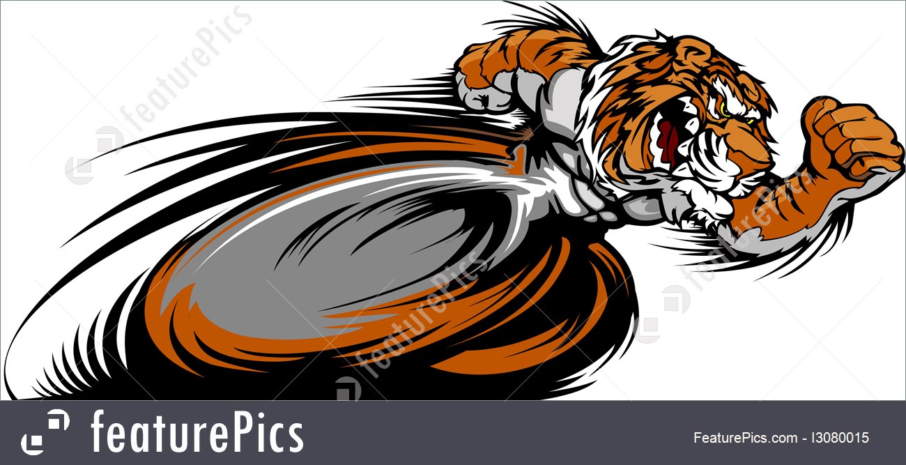 1300x667 Racing Tiger Mascot Graphic Vector Image
