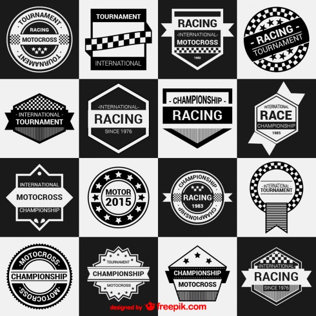 626x626 Racing Badges Collection Vector Free Download