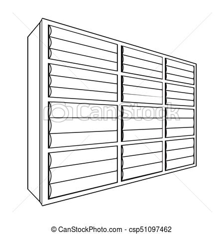 450x470 Rack Single Icon In Outline Style.rack, Vector Symbol Stock