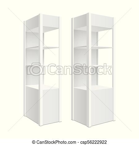 450x470 Showcase Display. Retail Shelf Rack. Isolated On The White