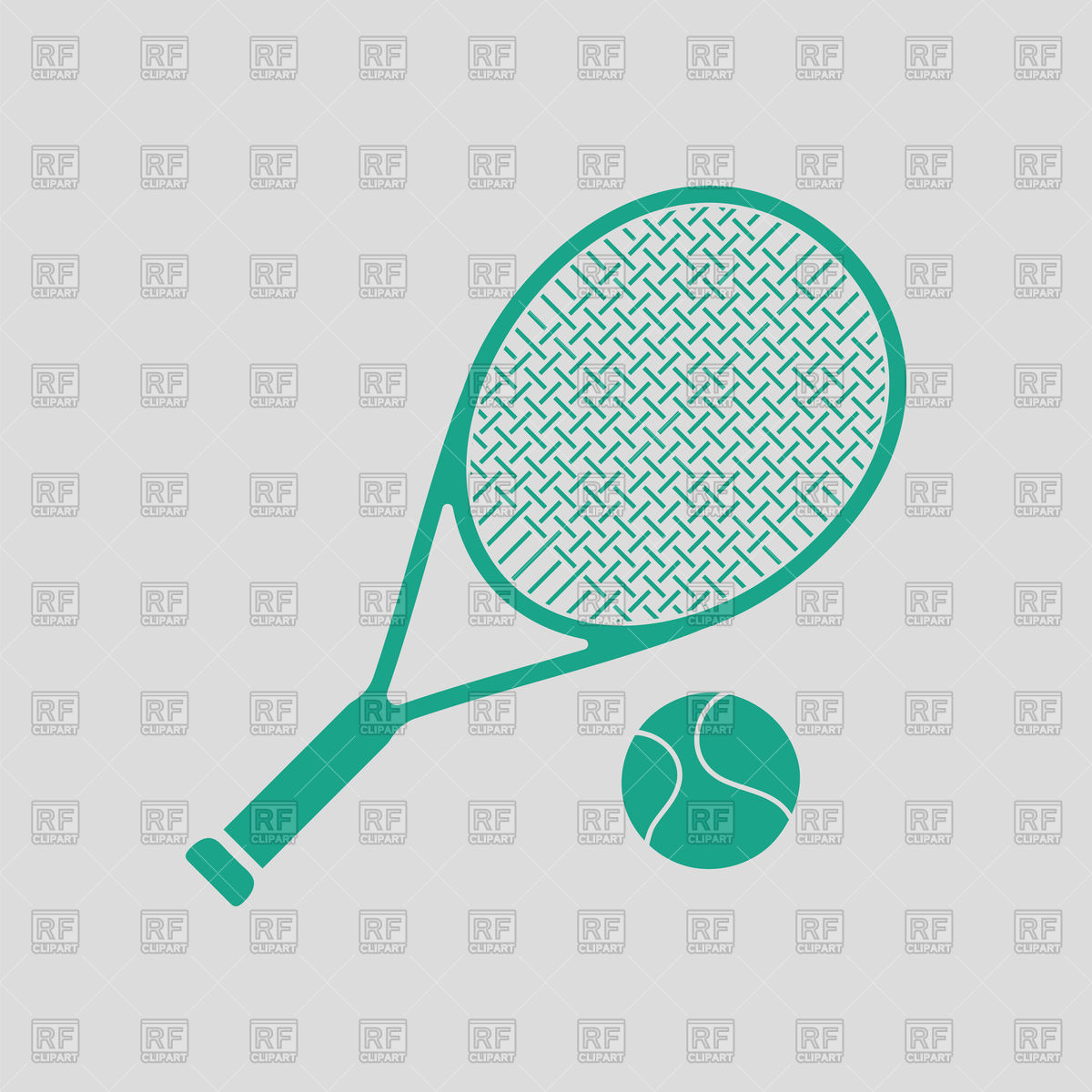 1200x1200 Tennis Racket And Ball On Gray Background Vector Image Vector