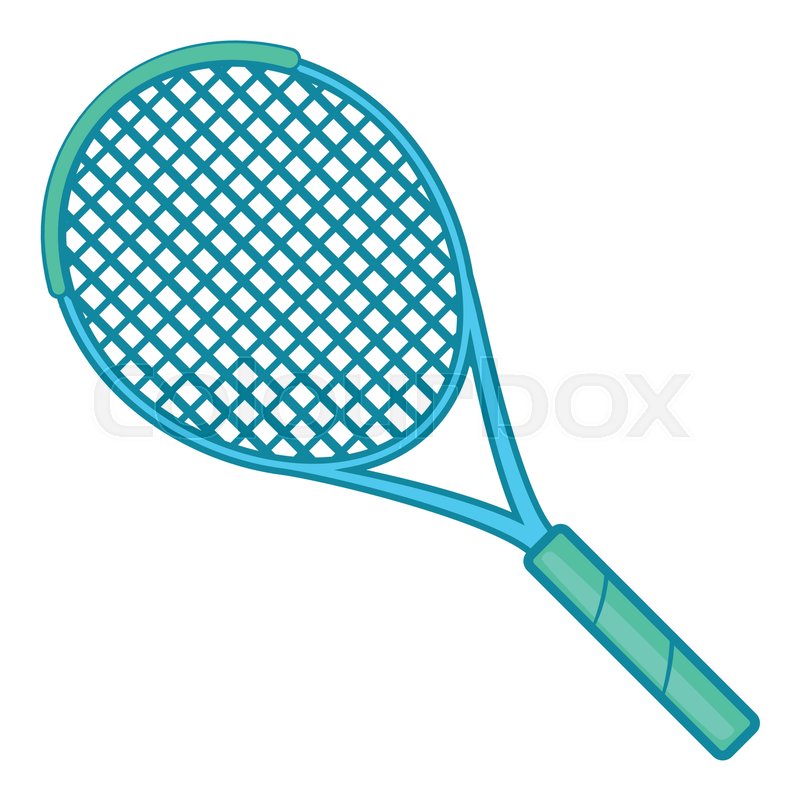 800x800 Tennis Racket Icon In Cartoon Style Isolated On White Background