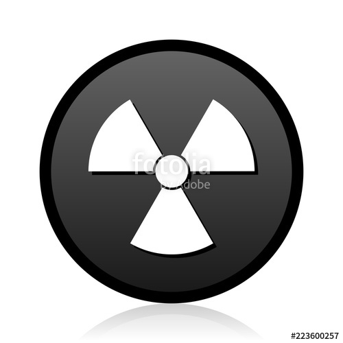 500x500 Radiation Vector Black Icon. Round Atom Sign. Web Nuclear Symbol