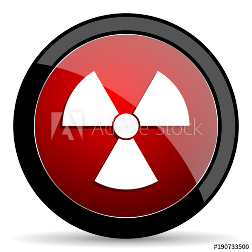 500x500 Radiation Vector Icon. Modern Design Red And Black Glossy Web And
