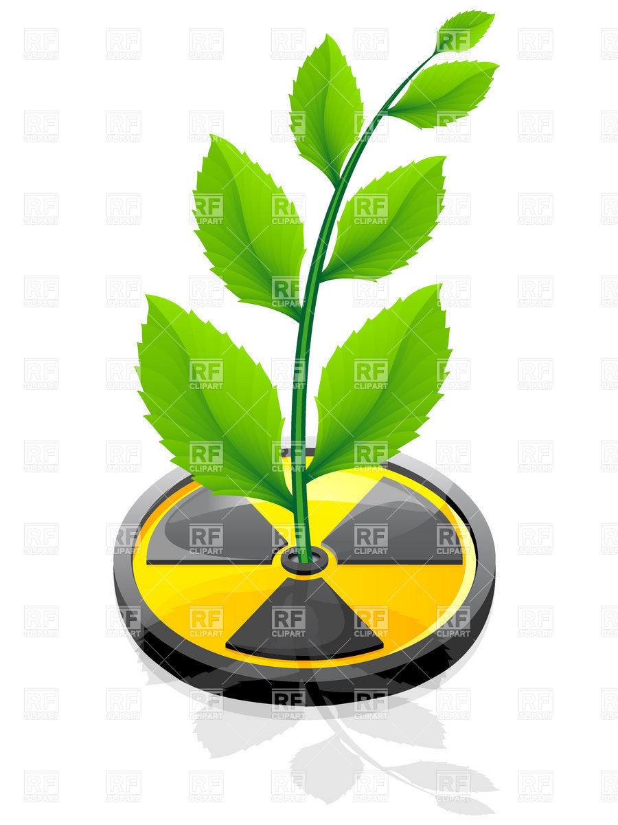 900x1200 Green Plant Growing Out Radiation Sign Vector Image Vector