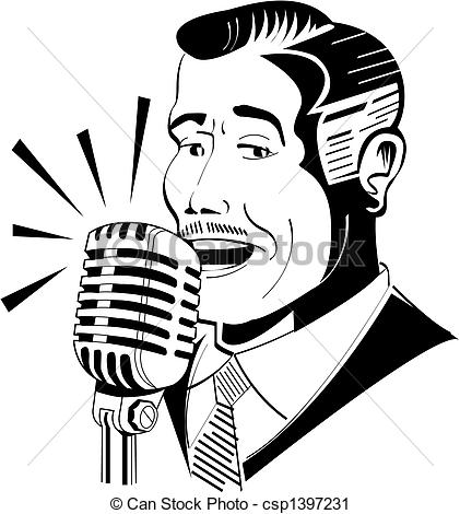 421x470 Radio Announcer On Microphone Clip Art.