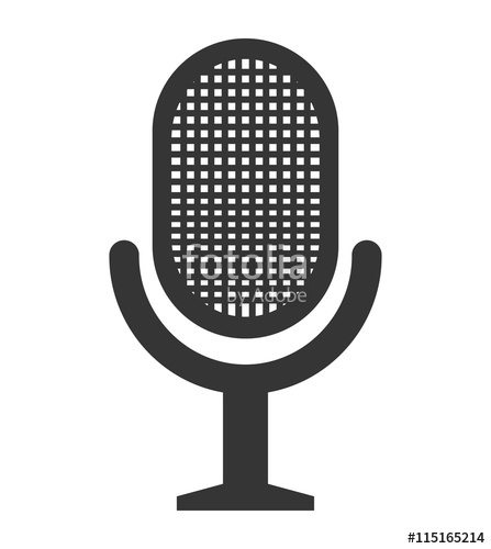 447x500 Radio Microphone Isolated Flat Icon, Vector Illustration Graphic