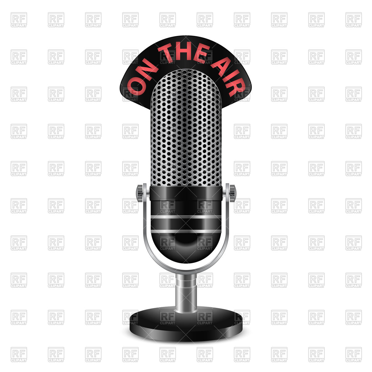 1200x1200 Retro Radio Microphone With On The Air Caption Vector Image