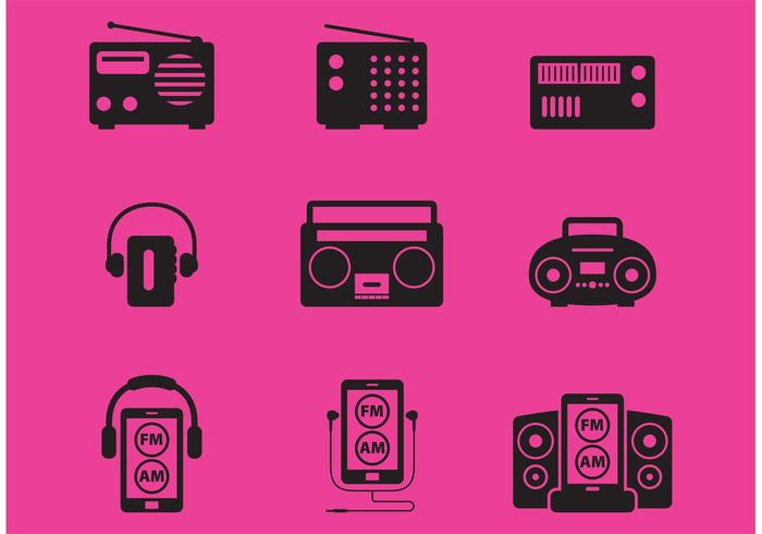 700x490 Radio Vector Icons