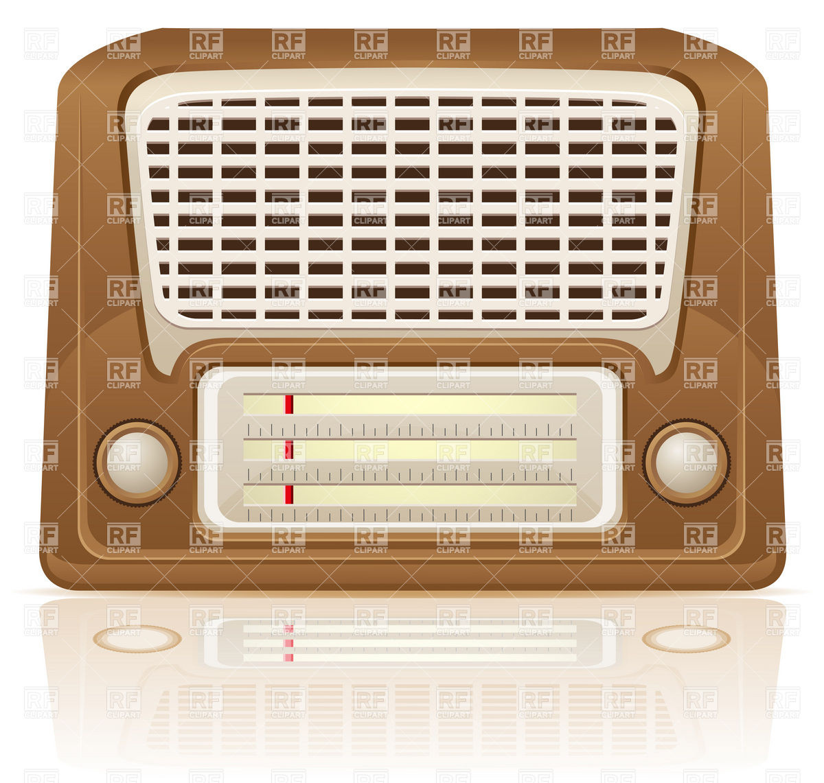 1200x1141 Wooden Retro Radio With Settings Knobs Vector Image Vector