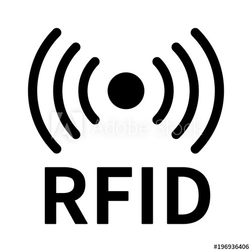 500x500 Rfid Or Radio Frequency Identification With Horizontal Radio Waves