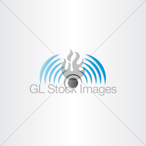 500x500 Radio Waves Vector Logo Icon Gl Stock Images
