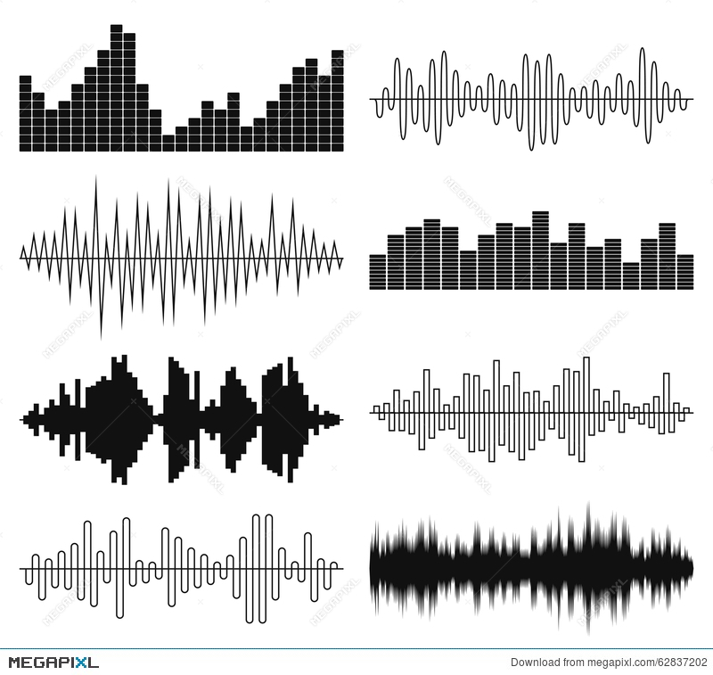 800x757 Sound Waves Vector Set. Audio Equalizer. Illustration 62837202