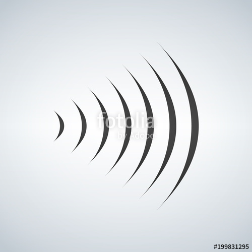 500x500 Wifi Sound Signal Connection, Sound Radio Wave Logo Symbol. Vector