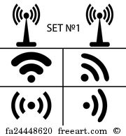 180x195 Free Art Print Of Radio Waves. Set Of Different Wireless And Wifi