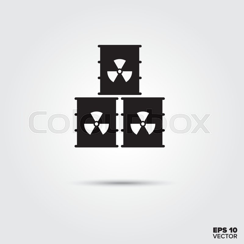 800x800 Nuclear Waste Barrels Stack Icon. Radioactive Materials Symbol