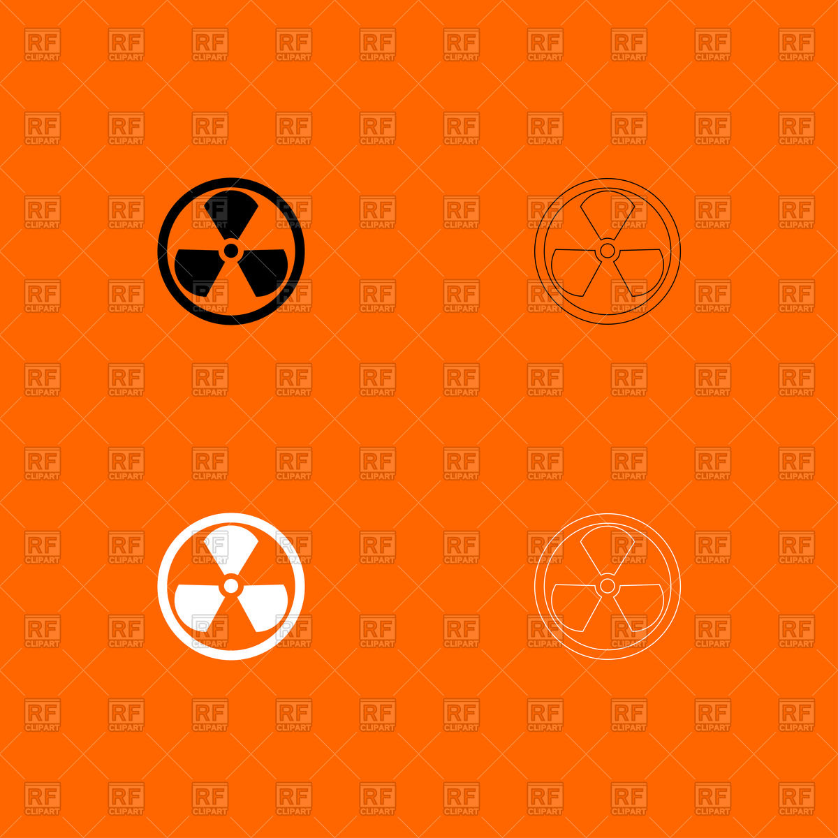 1200x1200 Radioactive Sign On Orange Background Vector Image Vector