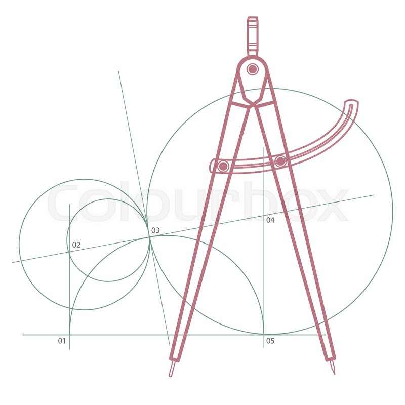 800x800 Geometry Compass, Measurement Dividers With A Geometric Pattern Of
