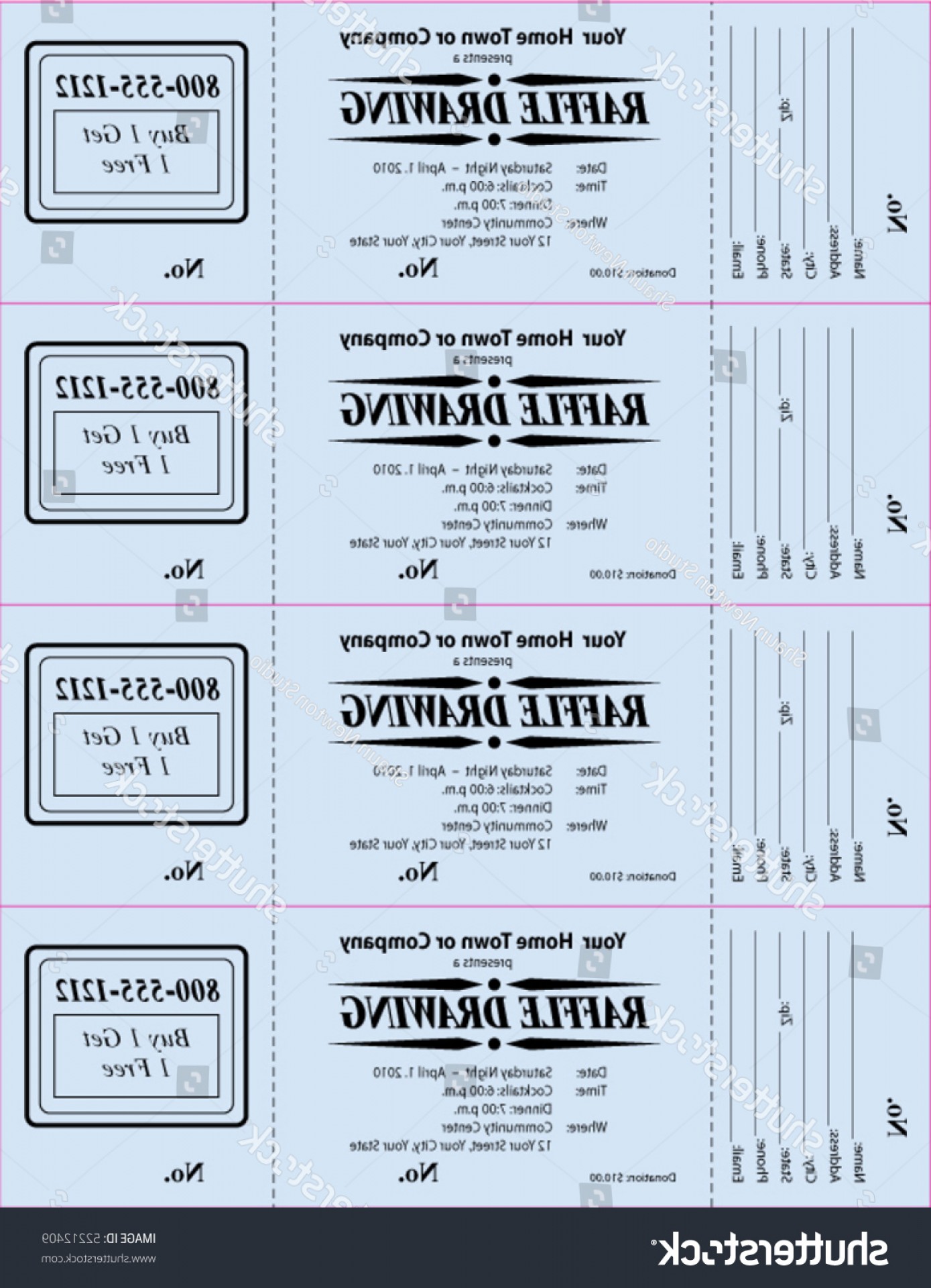 1389x1920 Raffle Ticket Part Vector Template Arenawp