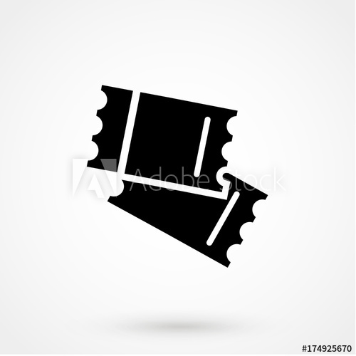 500x500 Ticket Icon In Trendy Flat Style Isolated On Grey Background