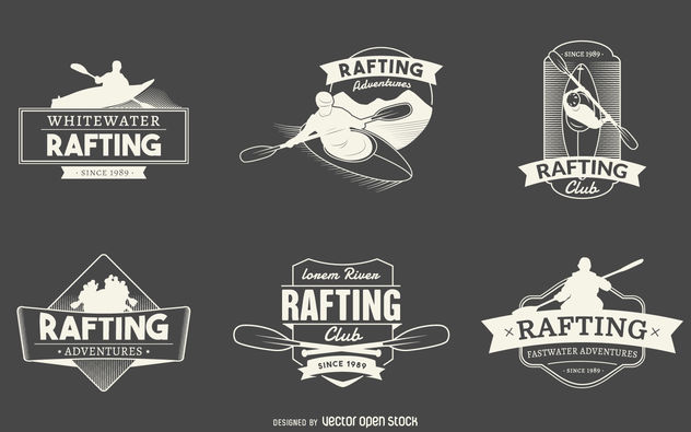 632x395 Rafting Logo Label Collection Free Vector Download 379881 Cannypic