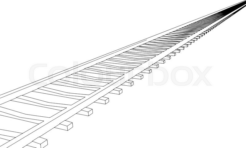 800x482 Vector Image Railway Track On White Background Stock Vector