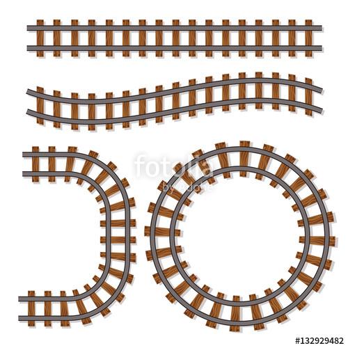 500x500 Passenger Train Vector Rail Tracks Brush, Railway Line Or Railroad