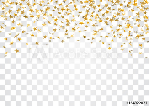 500x357 Gold Stars Falling Confetti Isolated On White Transparent