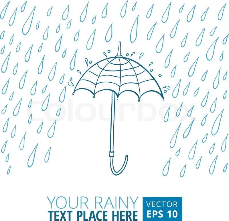 800x773 Vector Illustration Of Umbrella And Rain Stock Vector Colourbox