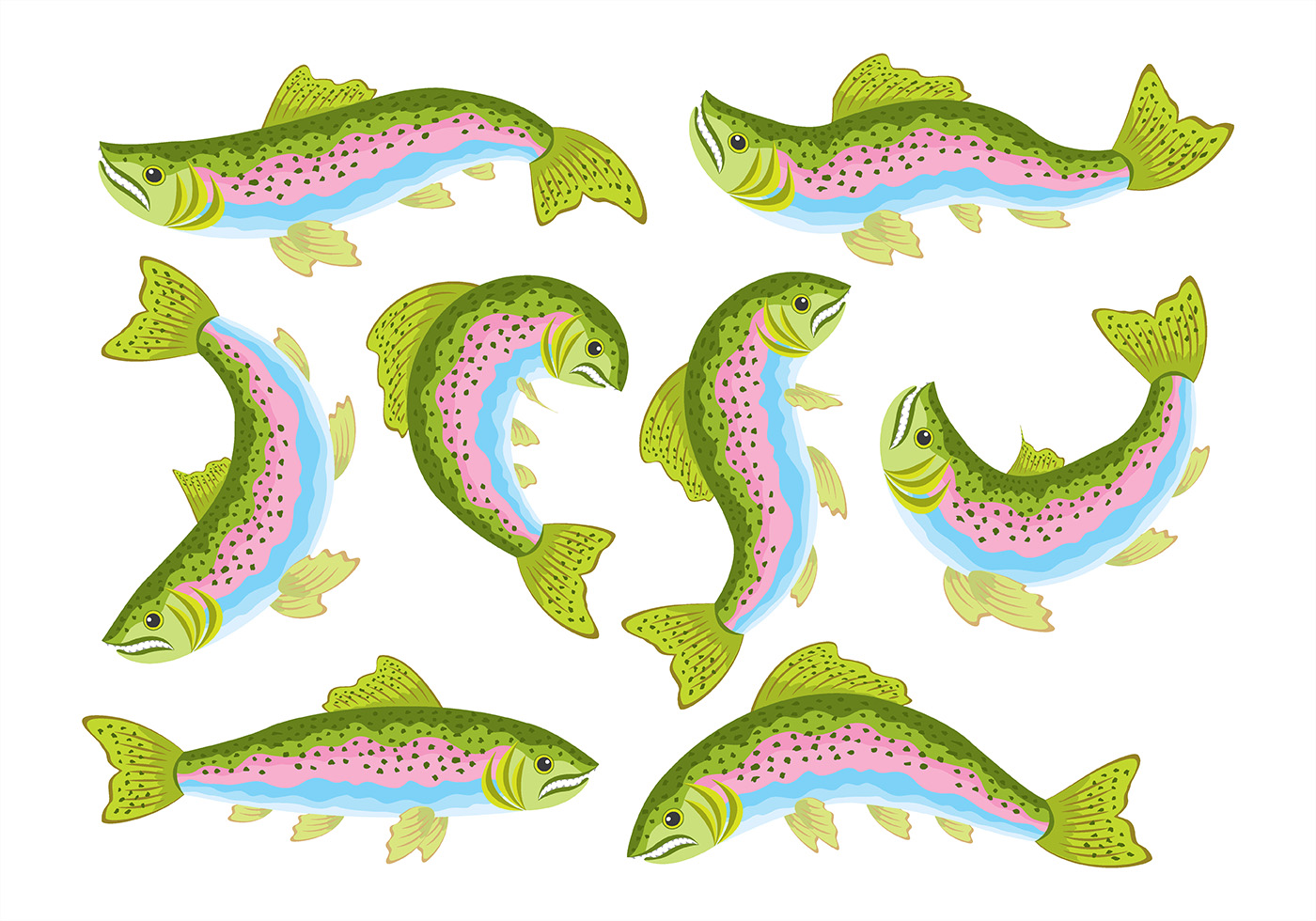 1400x980 Rainbow Trout Icons Download Free Vector Art Stock Clipart