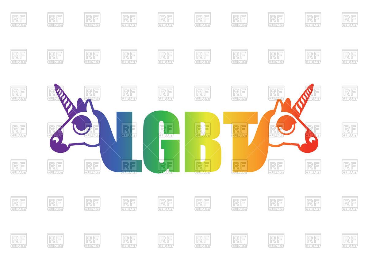 1200x838 Lgbt Sign With Unicorns And Rainbow Vector Image Vector Artwork