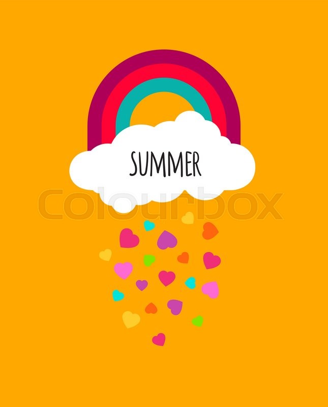 645x800 Abstract Vector Kids Background With Rainbow Sky Cloud Icon And