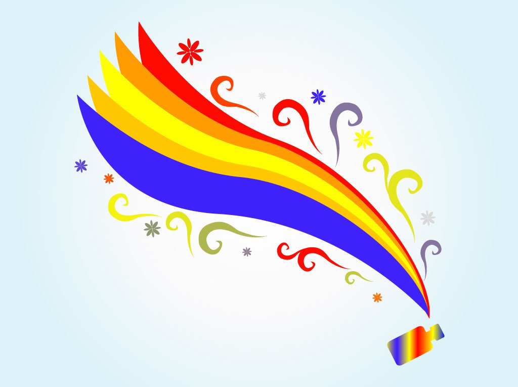 1024x765 Rainbow Streamer Vector Vector Art Amp Graphics