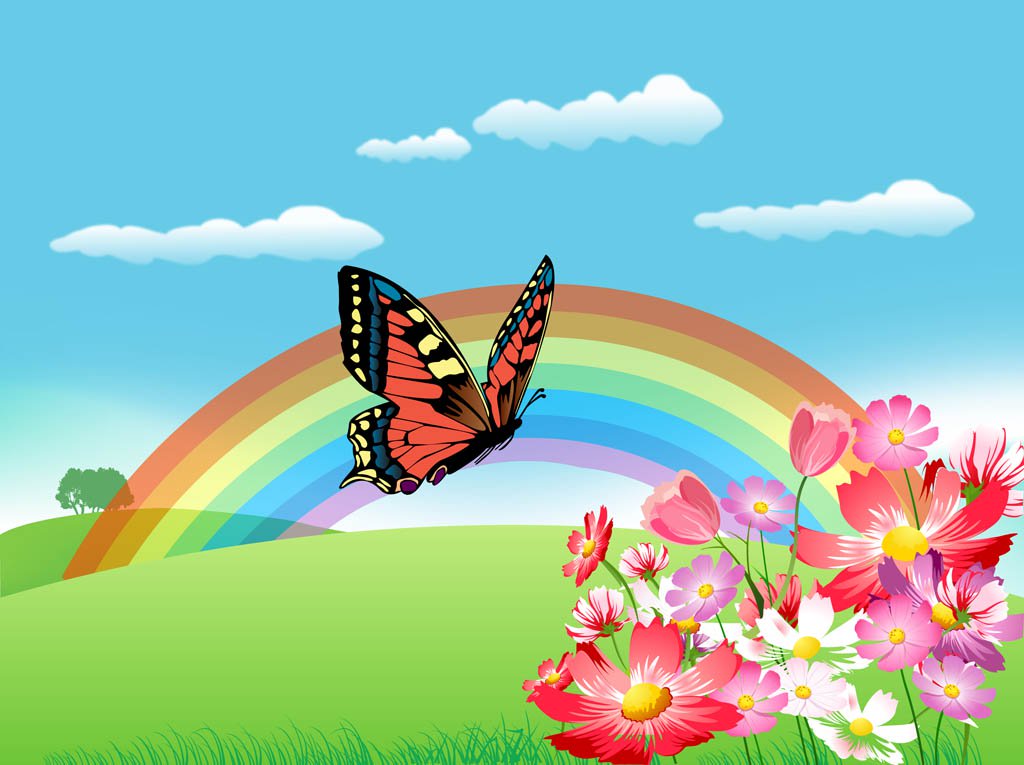 1024x765 Summer Rainbow Vector Vector Art Amp Graphics