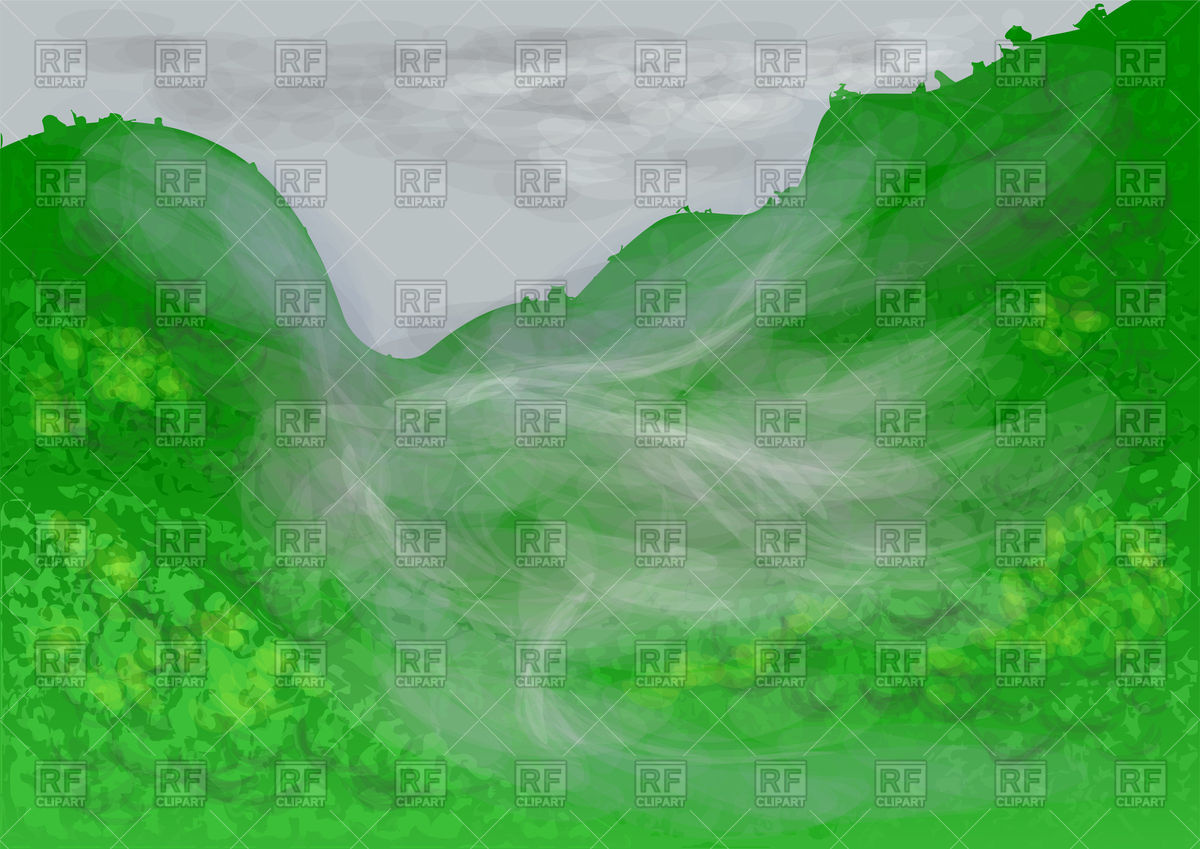 1200x849 Rainforest With Cloud And Morning Fog, Landscape Vector Image