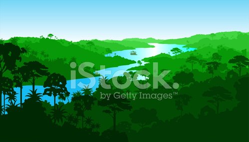 499x285 Vector Jungle Rainforest Landscape Premium Clipart