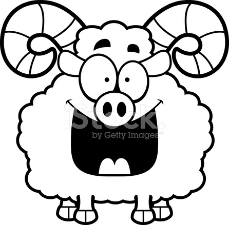 446x439 Happy Cartoon Ram Stock Vector