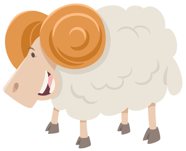626x509 Happy Ram Animal Character Vector Premium Download