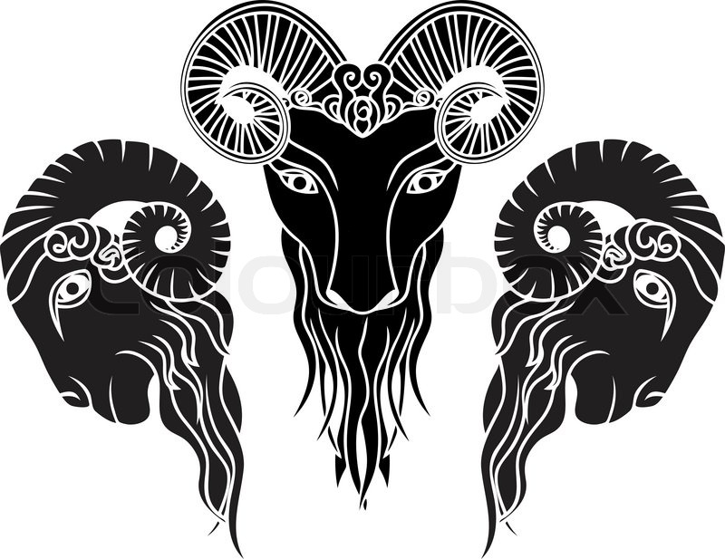 800x617 Ram Head Set, Fullface And Profileeps Stock Vector Colourbox