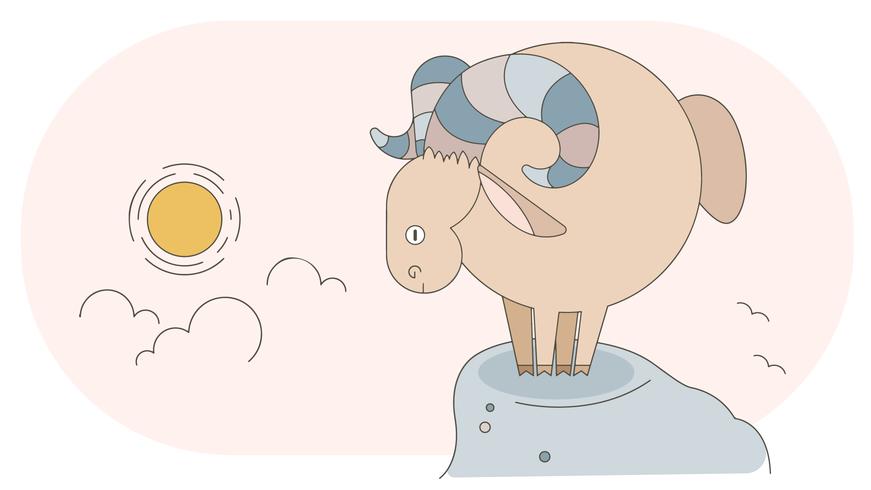 871x490 Sheep Ram Vector