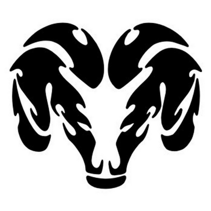 800x800 Cool Black Tribal Ram Head Tattoo Design