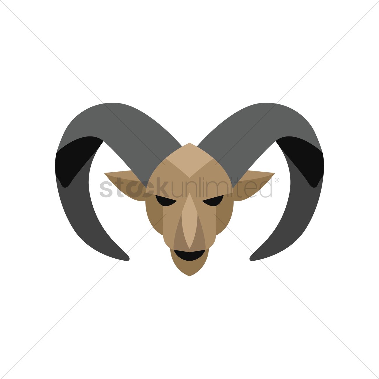 1300x1300 Ram Head Vector Image