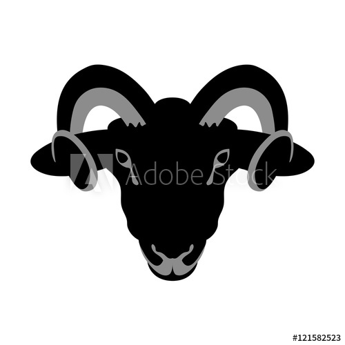 500x500 Ram Head Vector Illustration Style Flat