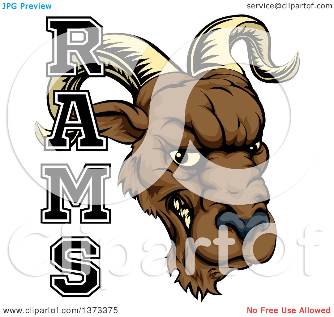 1080x1024 Clipart Of A Snarling Ram Head Mascot With Text