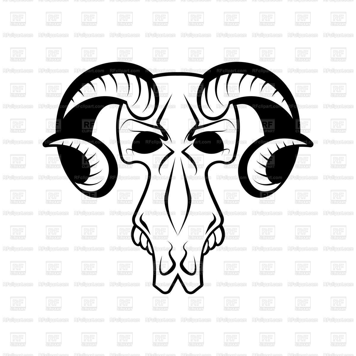 1200x1200 Ram Skull Isolated Vector Image Vector Artwork Of Icons And