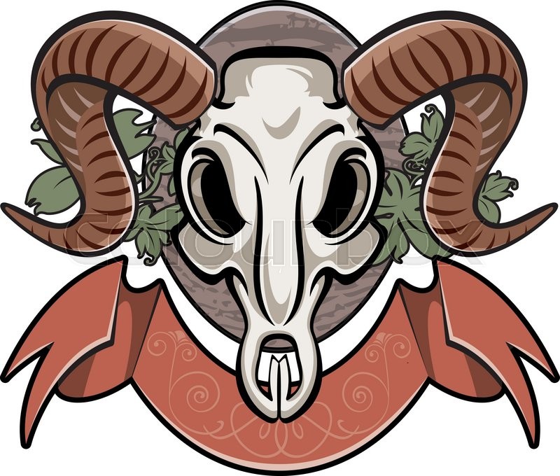800x680 Ram Skull On Plate Stock Vector Colourbox