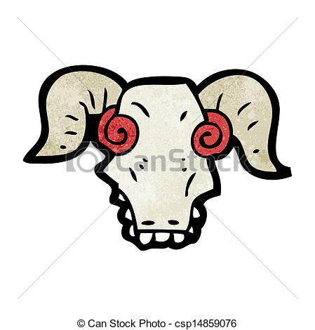 449x470 Spooky Ram Skull Cartoon Vectors Illustration