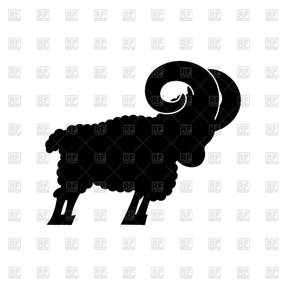1200x1200 Ram Silhouette On White Background Vector Image Vector Artwork